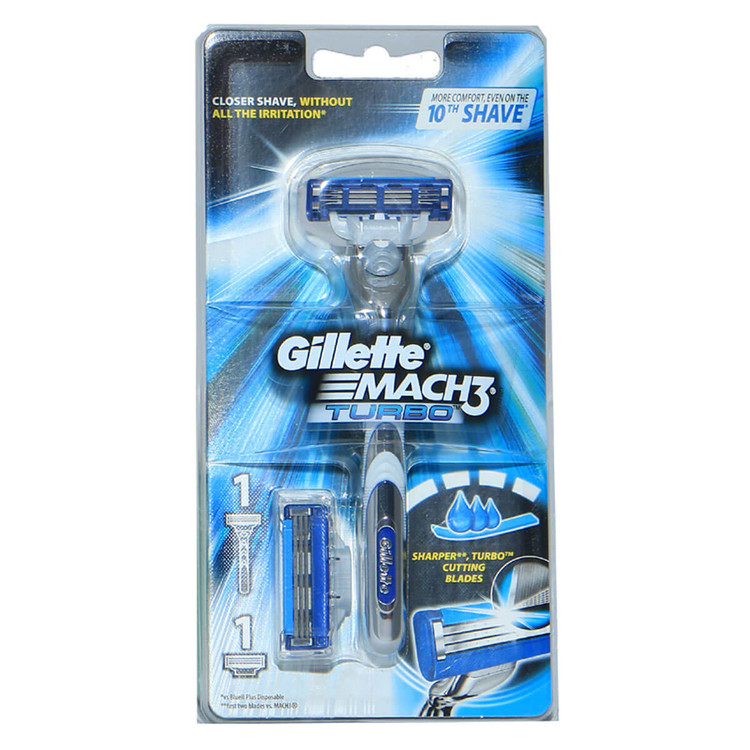 دسته تیغ ژیلت اصلاح توربو Mach3 Turbo همراه با ۱ دسته و ۱تیغ اورجینال