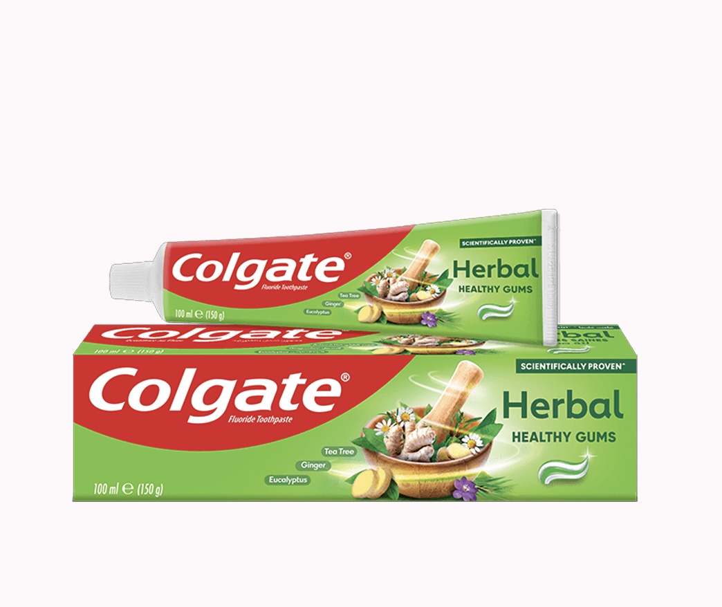 خمیردندان کولگیت هربال با رایحه زنجبیل، اکالیپتوس و تی‌تری (Colgate Herbal with Ginger, Eucalyptus & Tea Tree) اورجینال