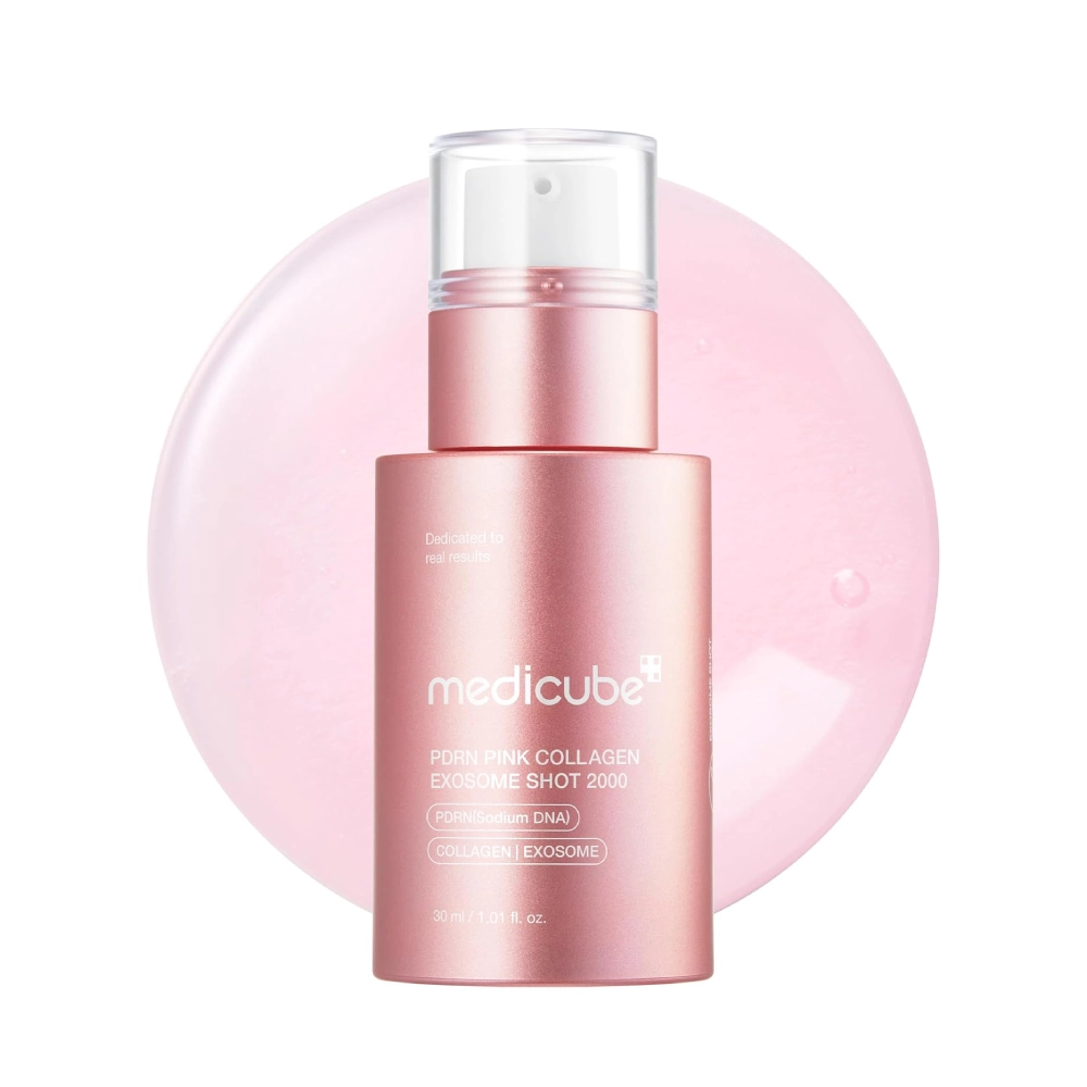 سرم اگزوزوم کلاژن صورتی PDRN 2000 شات مدی کیوب اورجینال