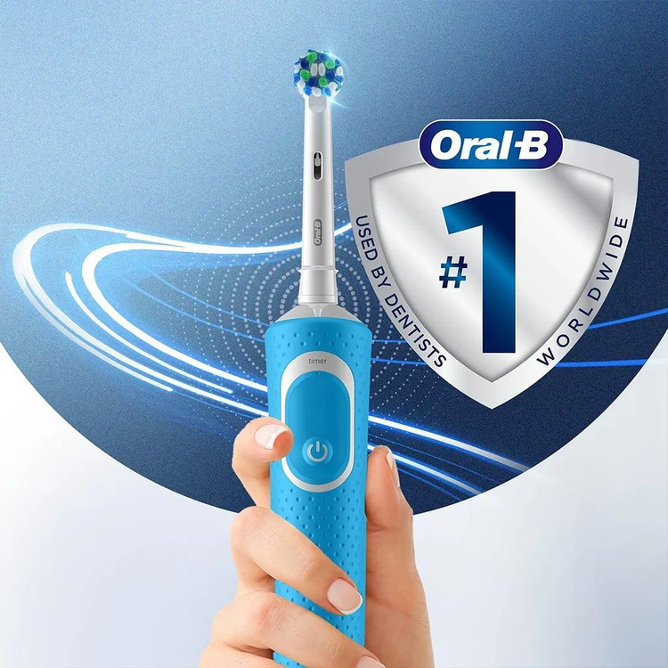 مسواک برقی اورالبی Oral-B مدل100 Vitality ویتالیتی شارژی رنگ آبی و مشکی با ضمانت اورجینال