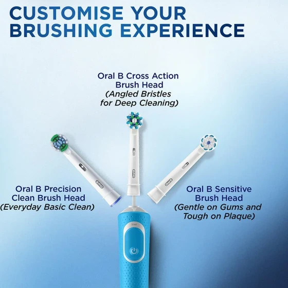 مسواک برقی اورالبی Oral-B مدل100 Vitality ویتالیتی شارژی رنگ آبی و مشکی با ضمانت اورجینال