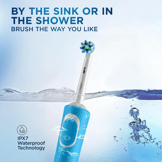 مسواک برقی اورالبی Oral-B مدل100 Vitality ویتالیتی شارژی رنگ آبی و مشکی با ضمانت اورجینال