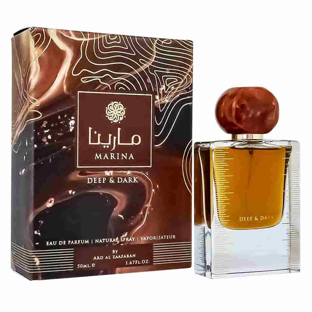 عطر ادکلن مارینا قهوه‌ای ارض الزعفران دیپ اند دارک  اماراتی با ضمانت اورجینال