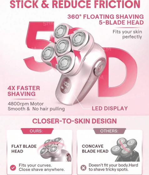 ماشین اصلاح پنج کاره شیگلم 5 سر مدل Smooth Moves 5D با ضمانت اورجینال