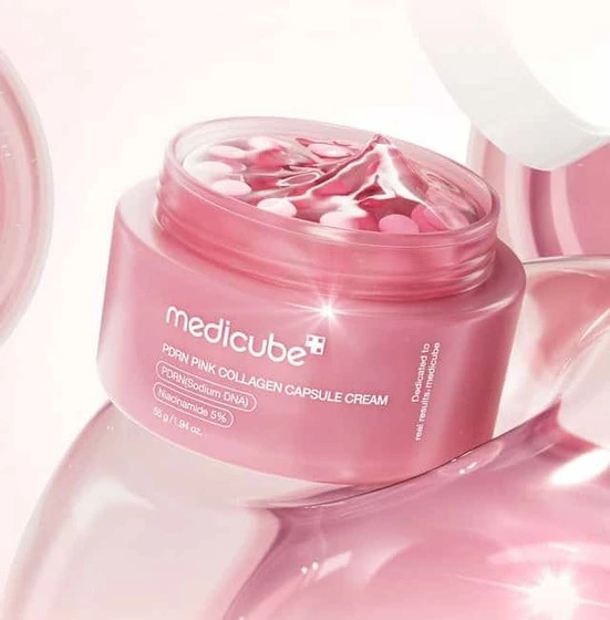 کرم کپسولی کلاژن صورتی PDRN PINK مدیکیوب با ضمانت اورجینال