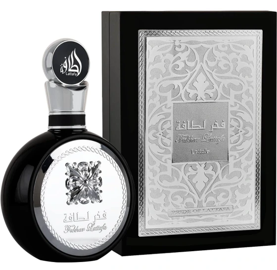 عطر ادکلن مردانه فخر نقره ای سیلور لطافه اماراتی مشابه ایوسن لورن وای الکسیر اورجینال